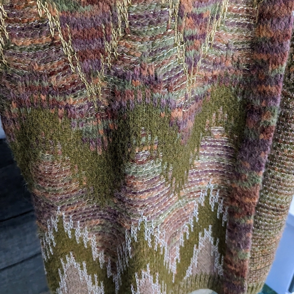 Lucky Brand Aztec Lurex Wool Blend Cardigan XL - Picture 9 of 15
